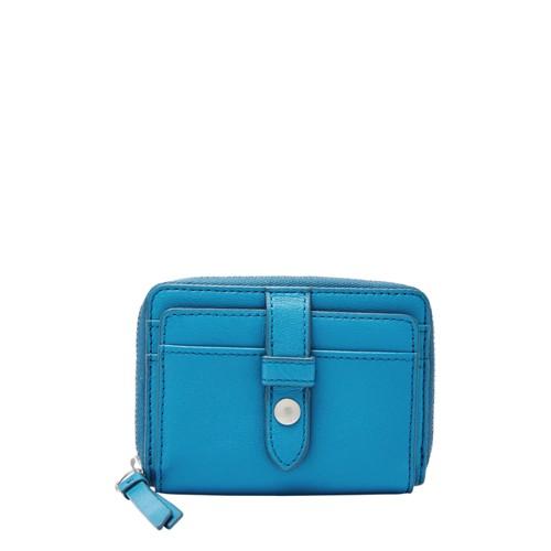 Fossil Fiona Zip Coin  Wallet Cerulean- Sl7702977