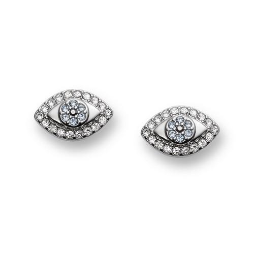 Fossil Eye Crystal Silver-tone Studs Jf02327040