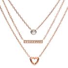 Fossil Multi-strand Rose Gold-tone Steel Convertible Necklaces  Jewelry Rose Gold- Jof00267791
