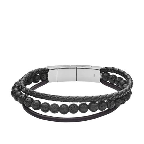 Fossil Vintage Casual Multi-strand Leather And Bead Bracelet  Jewelry - Jf02886040