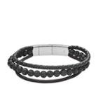 Fossil Vintage Casual Multi-strand Leather And Bead Bracelet  Jewelry - Jf02886040