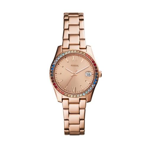 Fossil Scarlette Three-hand Rose Gold-tone Stainless Steel Watch  Jewelry - Es4491