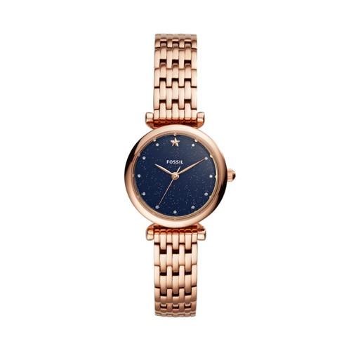 Fossil Carlie Mini Three-hand Rose Gold-tone Stainless Steel Watch  Jewelry - Es4522