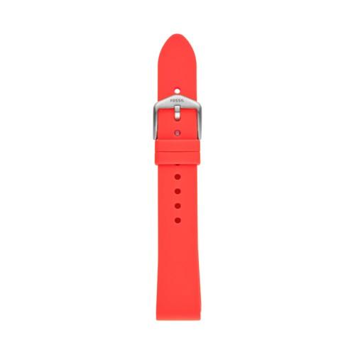 Fossil 18mm Red Silicone Strap   - S181396