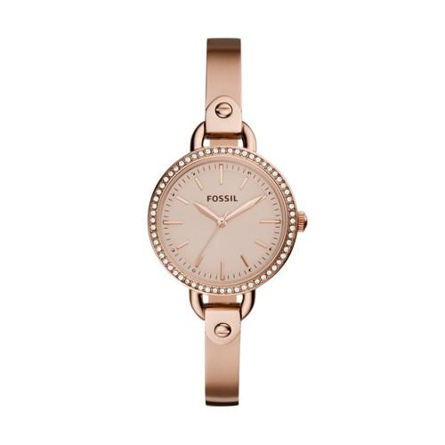 Fossil Classic Minute Three-hand Rose Gold-tone Stainless Steel Watch  Jewelry - Bq3163