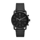 Fossil Commuter Chronograph Black Leather Watch  Jewelry - Fs5504