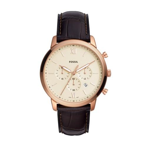Fossil Neutra Chronograph Brown Croco Leather Watch  Jewelry - Fs5558