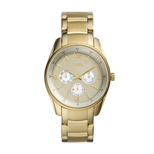Fossil Justine Multifunction Gold-tone Stainless Steel Watch  Jewelry - Bq1475ie