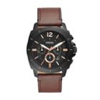 Fossil Privateer Sport Chronograph Brown Leather Watch  Jewelry - Bq2380ie