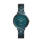 Fossil Jacqueline Three-hand Date Teal Green Stainless Steel Watch  Jewelry - Es4409