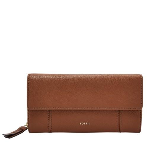 Fossil Jori Rfid Flap Clutch  Wallet Medium Brown- Swl1820210