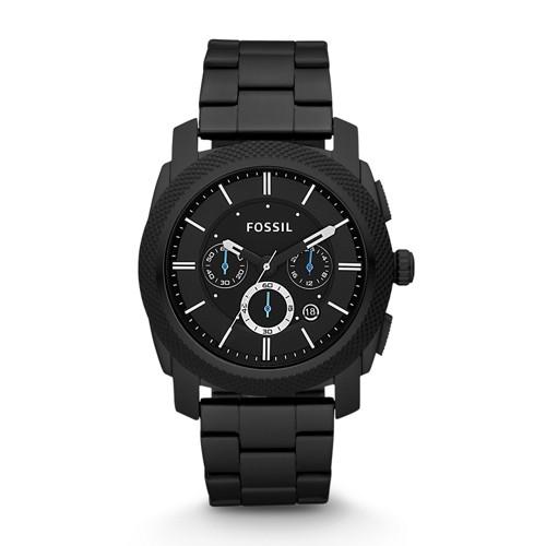 Fossil Machine Chronograph Black Stainless Steel Watch   - Fs4552