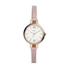 Fossil Annette Three-hand Pastel Pink Leather Watch  Jewelry - Es4360