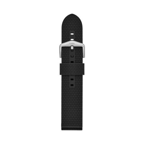 Fossil 22mm Black Silicone Watch Strap   - S221413