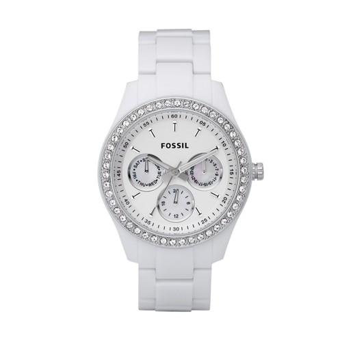 Fossil Stella Multifunction White Resin Watch   - Es1967