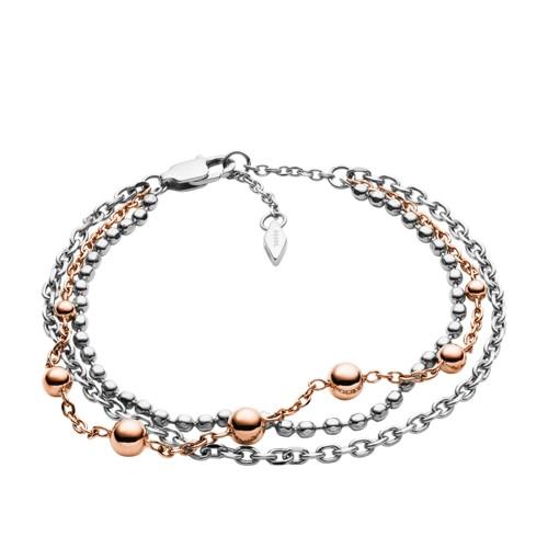 Fossil Multi-strand Two-tone Stainless Steel Bracelet  Jewelry - Jof00526998
