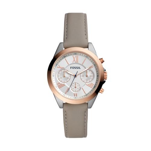 Fossil Modern Courier Midsize Chronograph Gray Leather Watch  Jewelry - Bq3110