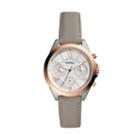 Fossil Modern Courier Midsize Chronograph Gray Leather Watch  Jewelry - Bq3110