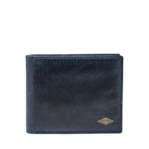 Fossil Ryan Rfid Flip Id Bifold  Wallets Navy- Ml3729400