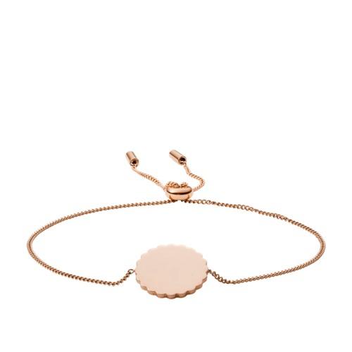Fossil Scalloped Disc Rose Gold-tone Stainless Steel Bracelet  Jewelry - Jf03151791