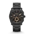 Fossil Machine Mid-size Chronograph Black Stainless Steel Watch   - Fs4682