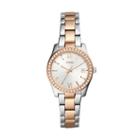 Fossil Scarlette Three-hand Date Two-tone Stainless Steel Watch  Jewelry - Es4372