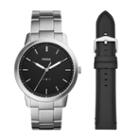 Fossil The Minimalist Three-hand Interchangeable Strap Box Set  Jewelry - Fs5451set