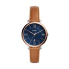 Fossil Jacqueline Three-hand Date Luggage Leather Watch  Jewelry - Es4274