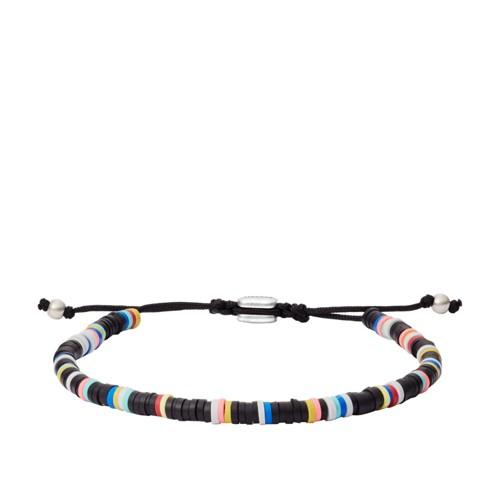Fossil Black Brass Beaded Bracelet  Jewelry - Ja6992040