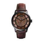 Fossil Townsman Automatic Dark Brown Leather Watch  Jewelry - Me3098