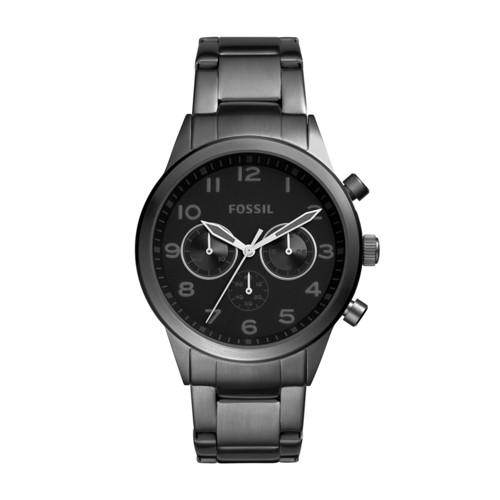 Fossil Flynn Pilot Chronograph Black Stainless Steel Watch Jewelry - Bq2120