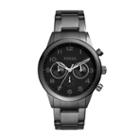 Fossil Flynn Pilot Chronograph Black Stainless Steel Watch  Jewelry - Bq2120