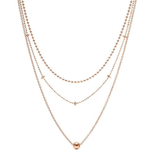 Fossil Multi Gold-tone Brass Necklace  Jewelry - Ja6975791