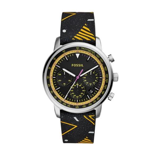 Fossil Goodwin Chronograph Black Silicone Watch  Jewelry - Fs5521