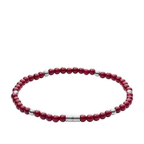 Fossil Red Marble Bracelet  Jewelry Silver- Jf02941040