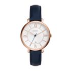 Fossil Jacqueline Navy Leather Watch   - Es3843