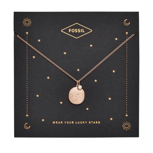 Fossil Constellation Rose Gold-tone Stainless Steel Necklace  Jewelry - Jf03157791
