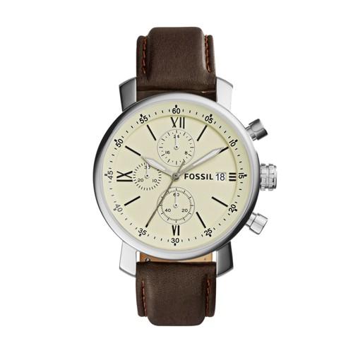 Fossil Rhett Chronograph Brown Leather Watch  Jewelry - Bq1007