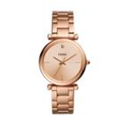 Fossil The Carbon Series Three-hand Rose Gold-tone Stainless Steel Watch  Jewelry - Es4441