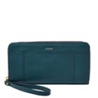 Fossil Jori Rfid Zip Clutch  Wallet Indian Teal- Swl1819380