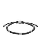 Fossil Black Agate Corded Bracelet  Jewelry - Jf03006040