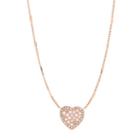 Fossil Mosaic Heart Rose Gold-tone Stainless Steel Necklace  Jewelry - Jf03164791