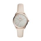 Fossil Tailor Three-hand Winter White Leather Watch  Jewelry - Es4421
