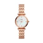 Fossil Carlie Three-hand Rose Gold-tone Stainless Steel Watch  Jewelry - Es4429