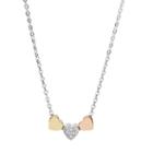 Fossil Heart Tri-tone Steel Necklace  Jewelry - Jf02856998