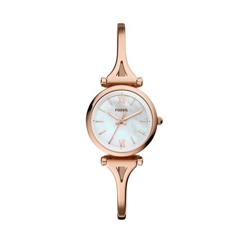 Fossil Carlie Mini Three-hand Rose Gold-tone Stainless Steel Watch Jewelry - Es4500