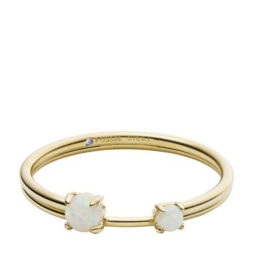 Fossil Duo Iridescent Gold-tone Stainless Steel Rings  Jewelry Gold- Jf030717108