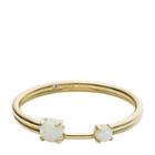 Fossil Duo Iridescent Gold-tone Stainless Steel Rings  Jewelry Gold- Jf030717108
