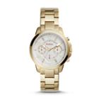 Fossil Jacqueline Chronograph Gold-tone Stainless Steel Watch Es4037 White