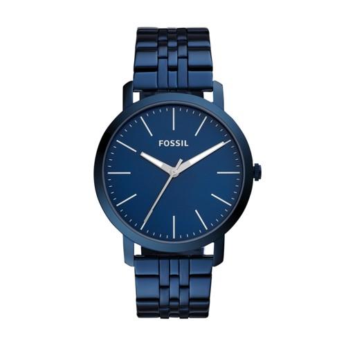 Fossil Luther Three Hand Ocean Blue Stainless Steel Watch  Jewelry - Bq2324